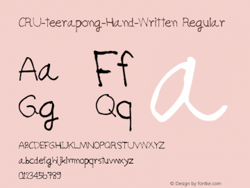 CRU-teerapong-Hand-Written Regular Version 0.001 Font Sample