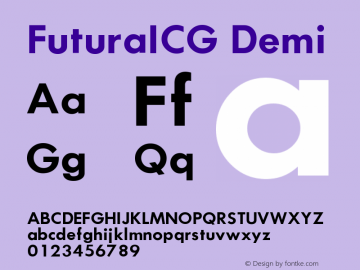 FuturaICG Demi Version 001.000 Font Sample