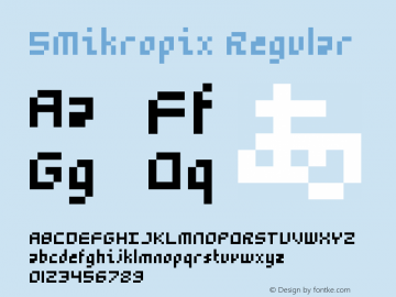 5Mikropix Regular Version 1.0 Font Sample