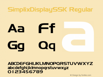SimplixDisplaySSK Regular Altsys Metamorphosis:9/1/94 Font Sample