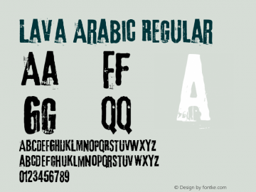 Lava Arabic Regular Version 1.00  2013, initial release Font Sample