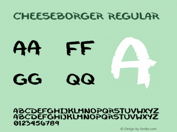 cheeseborger Regular Version 1.00 March 6, 2013, initial release, www.yourfonts.com图片样张