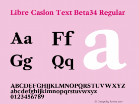 Libre Caslon Text Beta34 Regular Version 0.034图片样张