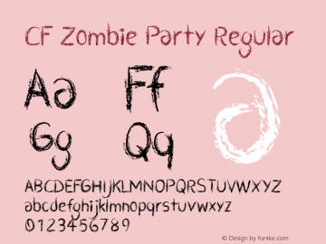 CF Zombie Party Regular Version 1.00 2013 Font Sample