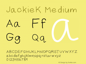 JackieK Medium Version 001.000 Font Sample