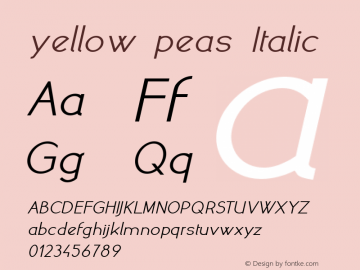 yellow peas Italic Version 1.003图片样张