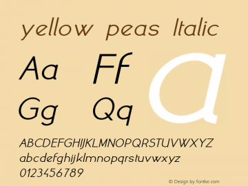 yellow peas Italic Version 1.003图片样张