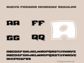 Nuevo Passion Academy Regular Version 1.0; 2013 Font Sample