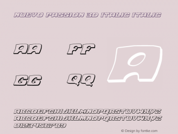 Nuevo Passion 3D Italic Italic Version 1.0; 2013图片样张