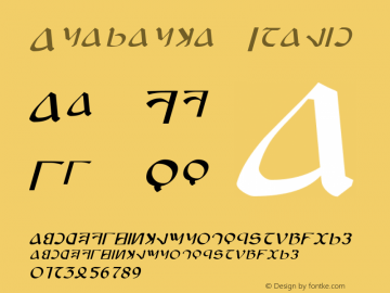 Anayanka Italic Version 1.10 October 23, 2013 Font Sample