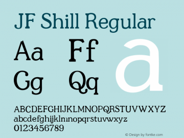 JF Shill Regular Version 1.000 Font Sample
