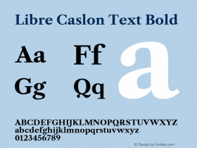 Libre Caslon Text Bold Version 1.000; ttfautohint (v0.93) -l 8 -r 50 -G 200 -x 14 -w 