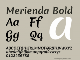 Merienda Bold Version 1.001 Font Sample