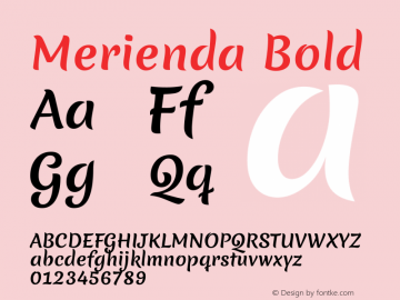 Merienda Bold Version 1.001 Font Sample
