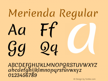 Merienda Regular Version 1.001 Font Sample