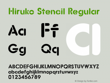 Hiruko Stencil Regular Version 001.001 Font Sample