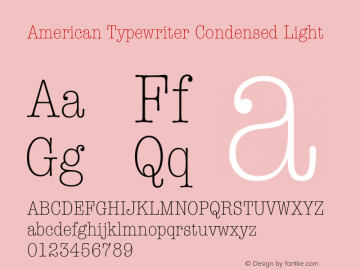 American Typewriter Condensed Light 1.1d1图片样张