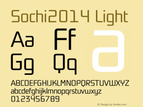 Sochi2014 Light Version 1.000 Font Sample