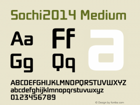 Sochi2014 Medium Version 1.000 Font Sample