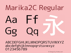 Marika2C Regular Version 1.047 Font Sample