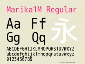 Marika1M Regular Version 1.047 Font Sample