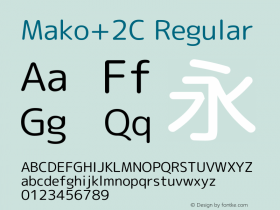 Mako+2C Regular Version 1.046.20120229 Font Sample