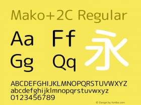 Mako+2C Regular Version 1.046.20120229 Font Sample