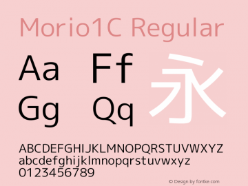Morio1C Regular Version 1.057 Font Sample