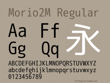 Morio2M Regular Version 1.058 Font Sample