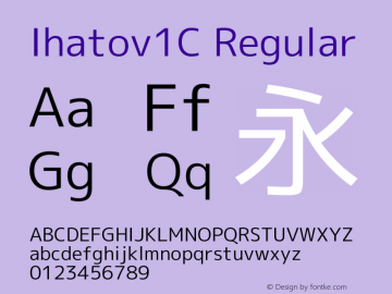 Ihatov1C Regular Version 1.057 Font Sample