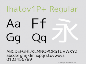 Ihatov1P+ Regular Version 1.058 Font Sample
