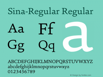 Sina-Regular Regular Version 1.000 Font Sample