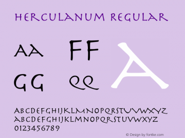 Herculanum Regular Converted from s:\__font~1\fonts\__look__\_\HERCUL~1.TF1 by ALLTYPE图片样张