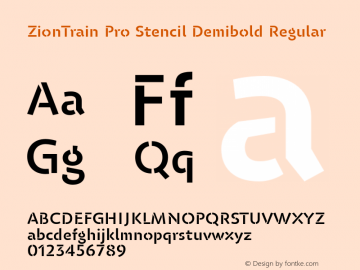 ZionTrain Pro Stencil Demibold Regular Version 2.000图片样张