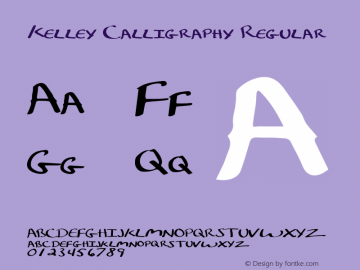 Kelley Calligraphy Regular Version 1.00 2013 Font Sample