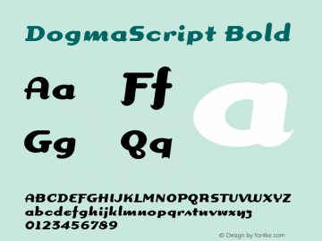 DogmaScript Bold Version 1.00 Font Sample