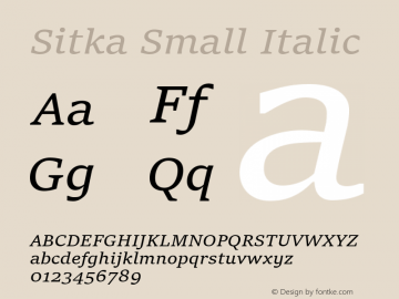 Sitka Small Italic Version 0.60图片样张