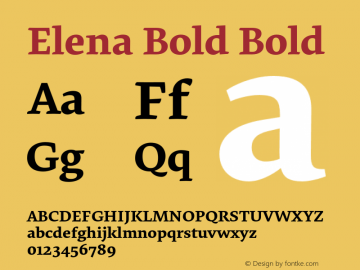 Elena Bold Bold Version 1.002 Font Sample