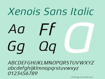 Xenois Sans Italic Version 1.00图片样张