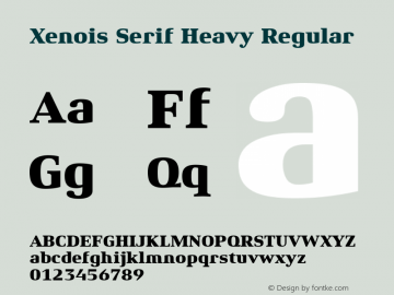 Xenois Serif Heavy Regular Version 1.00图片样张