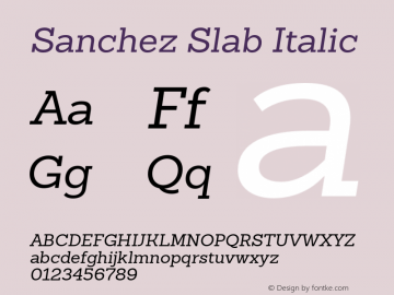 Sanchez Slab Italic 1.000图片样张