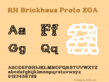 RH Brickhaus Proto ZOA Version 001.000 Font Sample