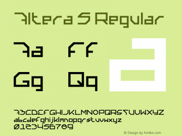 Altera 5 Regular Version 5.4.0 Font Sample