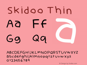 Skidoo Thin Version 001.000 Font Sample