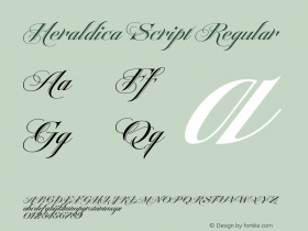 Heraldica Script Regular Version 1.000 Font Sample