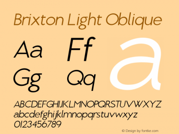 Brixton Light Oblique Version 1.000图片样张