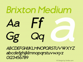 Brixton Medium Version 1.000 Font Sample