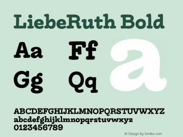 LiebeRuth Bold Version 1.000;PS 001.000;hotconv 1.0.70;makeotf.lib2.5.58329图片样张