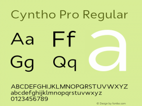 Cyntho Pro Regular Version 1.000 2012 initial release Font Sample