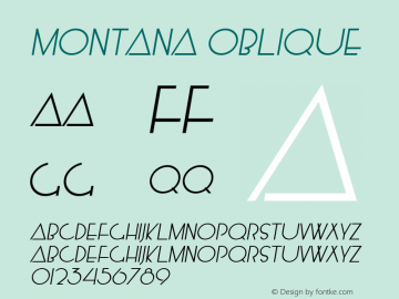 Montana Oblique 1.000 Font Sample